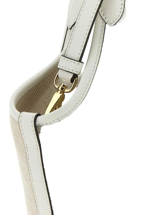 25FW 프라다 리넨 블렌드 레더 미니 버클 백 1BE074VOAH2DLI F0N86 BEIGE - PRADA