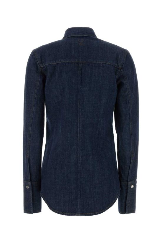26SS 아미 코튼 샤프 칼라 셔츠 FSH832DE0122 402 NAVY - AMI