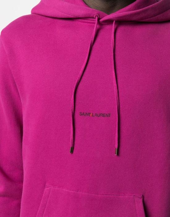  생로랑 후드 티셔츠 666166YBQZ26841 PINK - SAINT LAURENT