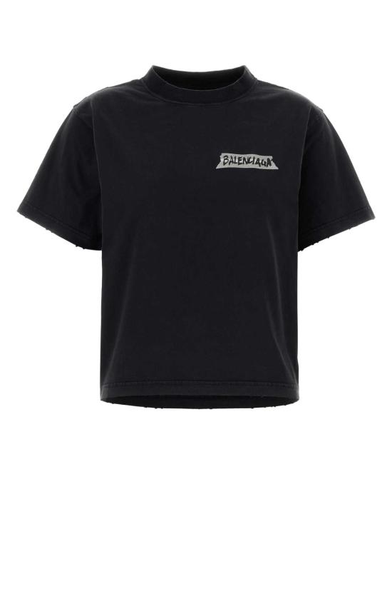 26SS 발렌시아가 마스킹 테이프 티셔츠 850990TTVL6 1041 BLACK