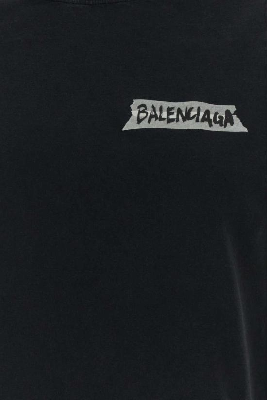 26SS 발렌시아가 마스킹 테이프 티셔츠 850990TTVL6 1041 BLACK - BALENCIAGA