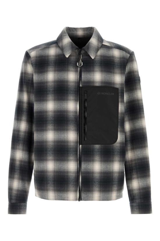 26FW 몽클레어 코르니셀로 체크 코튼 다운 셔츠 L20911A00095599R9 F90 GRAY