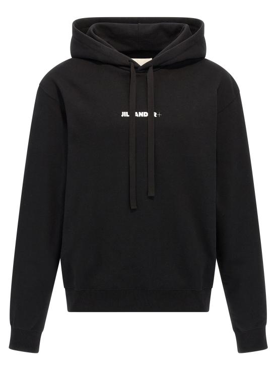 25FW 질샌더 후드 티셔츠 JI306153BM BLACK