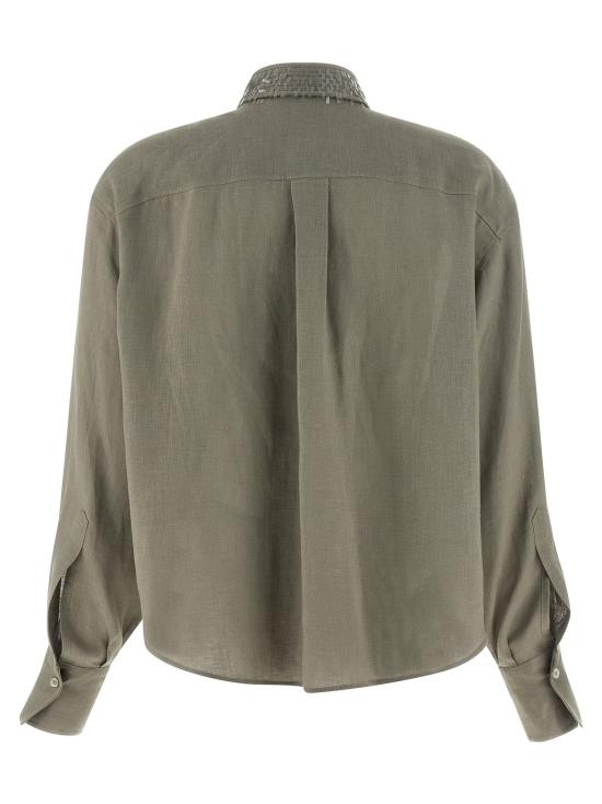 26SS 브루넬로 쿠치넬리 블라우스 BR332692BM GREEN - BRUNELLO CUCINELLI