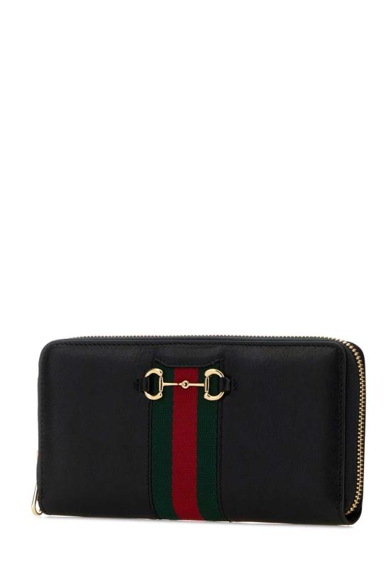 26FW 구찌 홀스빗 웹 집 어라운드 월렛 867124AAGOQ 1057 BLACK - GUCCI