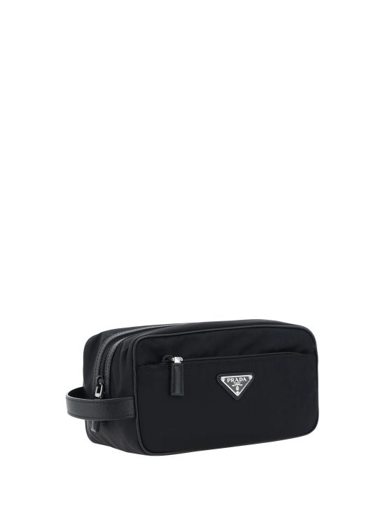 26FW 프라다 리나일론 앤 사피아노 레더 트래블 파우치 2NA8192DMH F0002 BLACK - PRADA