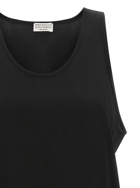 26SS 브루넬로 쿠치넬리 민소매 티셔츠 BR338399BM BLACK - BRUNELLO CUCINELLI