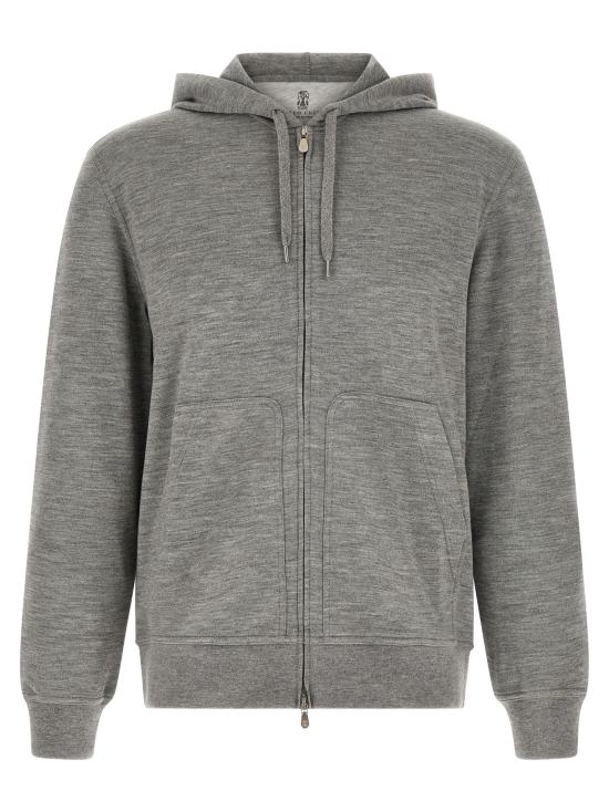 26SS 브루넬로 쿠치넬리 후드 티셔츠 BR338371BM GRAY