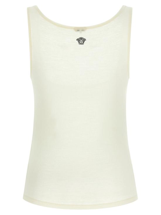 26SS 베르사체 민소매 티셔츠 VE331727BM WHITE - VERSACE