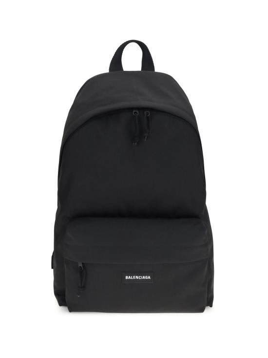 26FW 발렌시아가 로고 패치 익스플로러 백팩 5032212VZ37 1000 BLACK