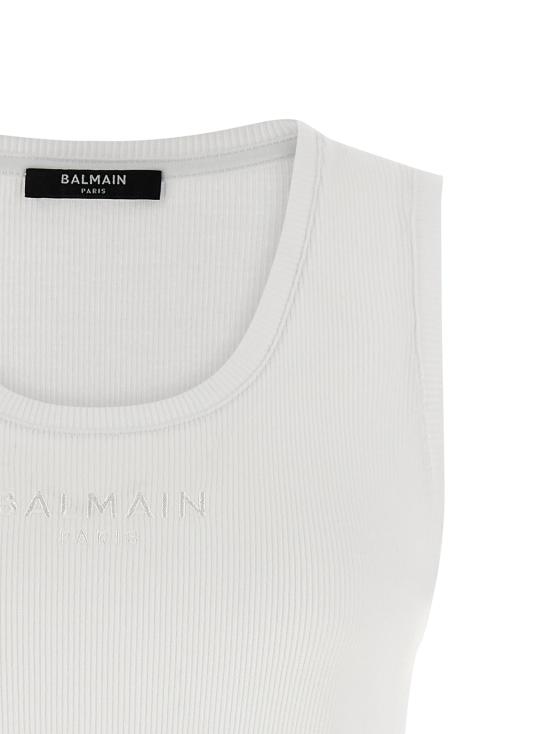 26SS 발망 민소매 티셔츠 BA333099BM WHITE - BALMAIN