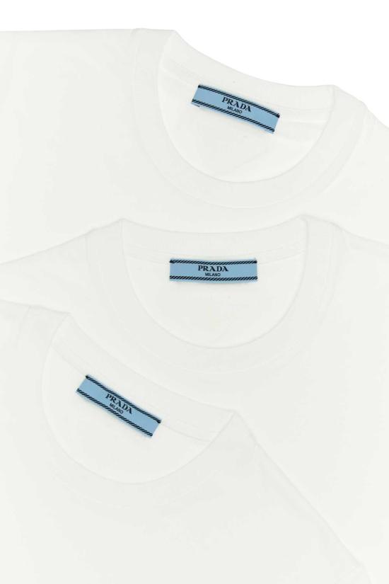  프라다 로고 프린트 코튼 저지 반팔 티셔츠 35570S11211CD F0009 WHITE - PRADA