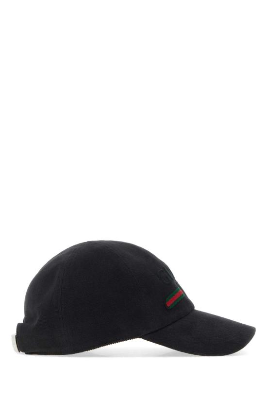 26FW 구찌 인터로킹 G 웹 자수 베이스볼 캡 8757364HBKG 1060 BLACK - GUCCI