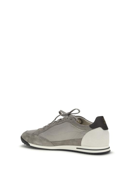 26SS 브루넬로 쿠치넬리 디어스킨 & 스웨이드 스니커즈 MZUKOKA348 CYL24 GRAY - BRUNELLO CUCINELLI