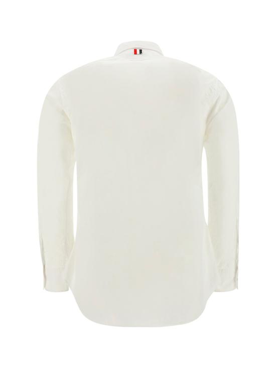 26FW 톰브라운 그로그랭 플래킷 솔리드 포플린 셔츠 MWL010E03113 100 WHITE - THOM BROWNE