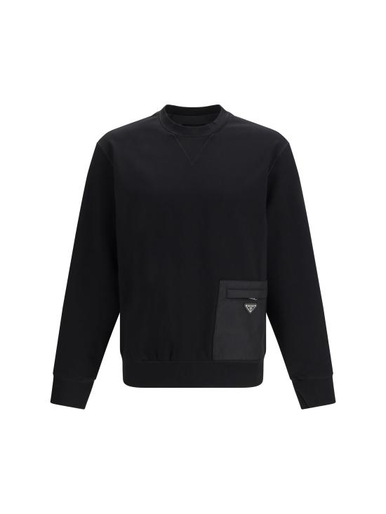 26FW 프라다 스트레치 저지 스웨트셔츠 스트레치 저지 스웨트셔츠 UJL179SWMO1YSZ F0002 BLACK