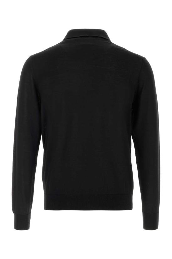 26FW 프라다 롱 슬리브 슈퍼파인 울 폴로 스웨터 UMF147SOOO18DY F0002 BLACK - PRADA