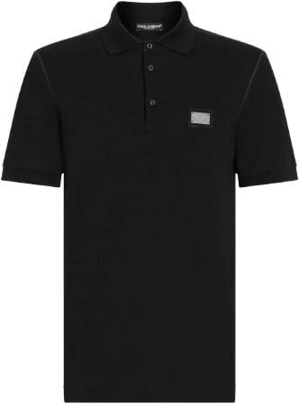 26FW 돌체앤가바나 로고 코튼 피케 폴로 셔츠 G8PL4TG7P1DN0000 BLACK