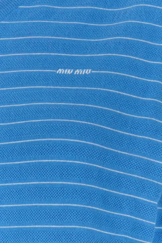 26FW 미우미우 코튼 브이넥 스웨터 MML05QSOOO184Q F0013 BLUE - MIU MIU