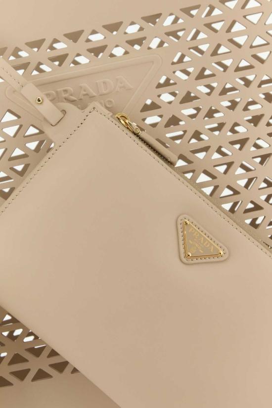25FW 프라다 퍼포레이티드 라지 레더 토트백 1BG5032CY4 F0485 BEIGE - PRADA