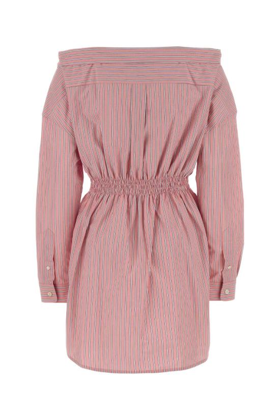 26SS 미우미우 스트라이프 포플린 드레스 MF6125SOOO180U F0028 PINK - MIU MIU