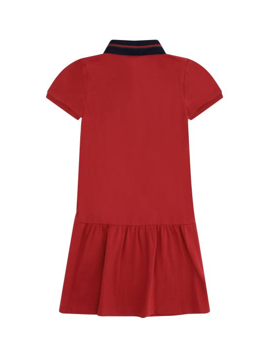 26FW 구찌 웹 디테일 코튼 피케 폴로 원피스 867853XJHWK 6690 RED - GUCCI