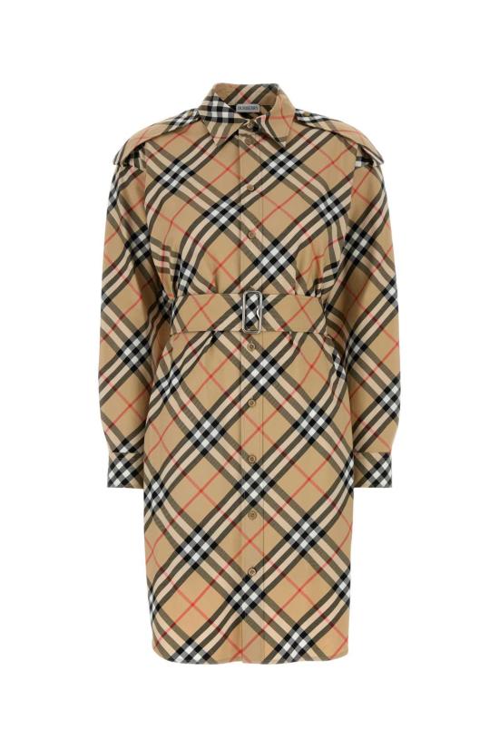 26SS 버버리 체크 코튼 셔츠 드레스 8086610 B9368 BEIGE