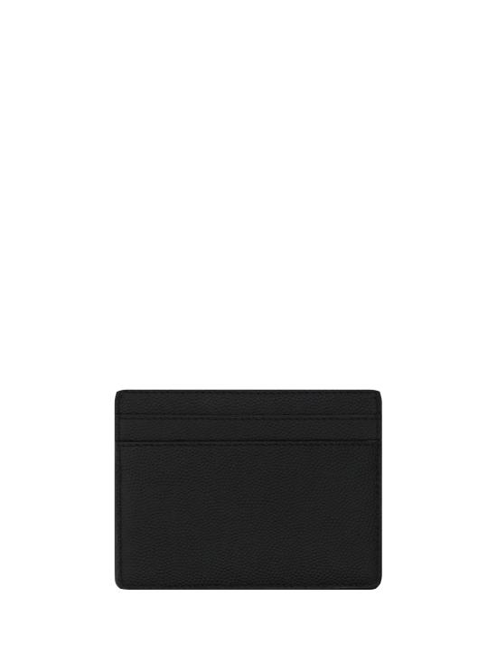 26FW 생로랑 그랑 드 뿌드르 엠보스드 레더 카드 케이스 375946BTY0N 1000 BLACK - SAINT LAURENT