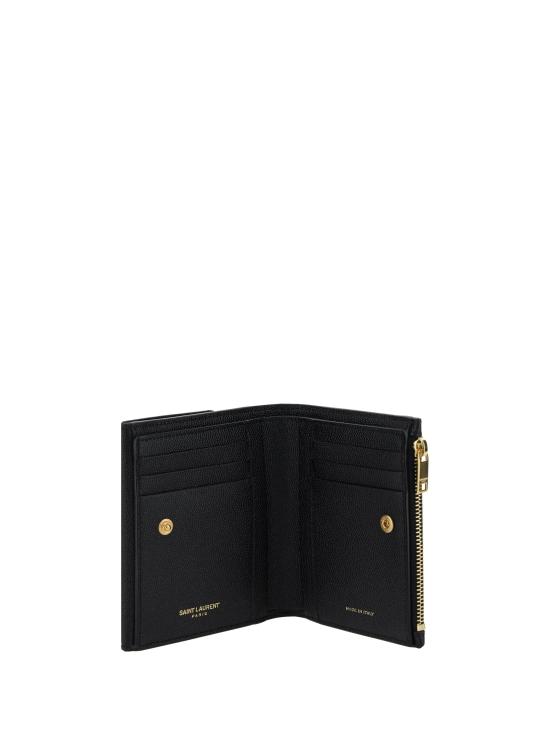 26FW 생로랑 그랑 드 뿌드르 엠보스드 레더 업타운 컴팩트 지갑 5822961GF0J 1000 BLACK - SAINT LAURENT