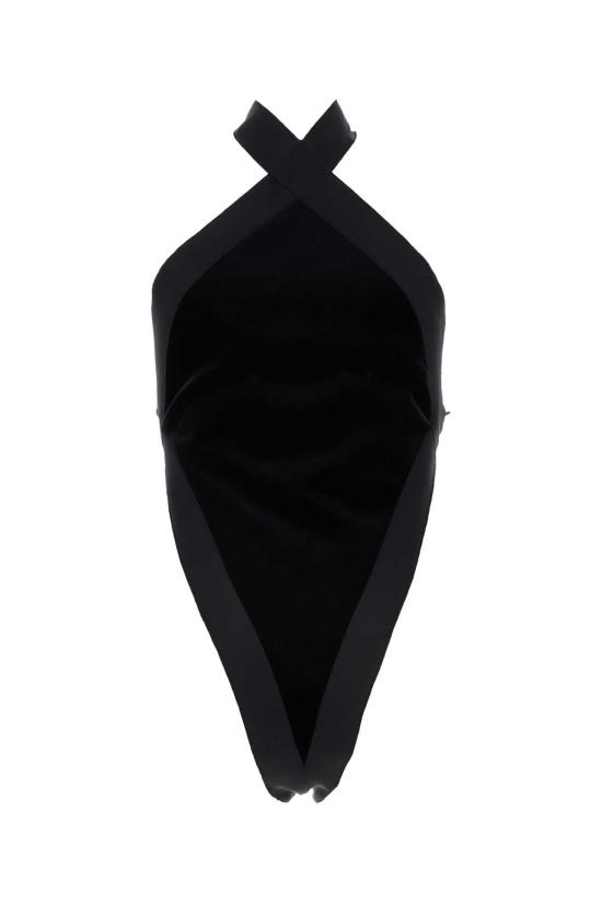  생로랑 바디수트 티셔츠 762438Y3D02 1000 BLACK