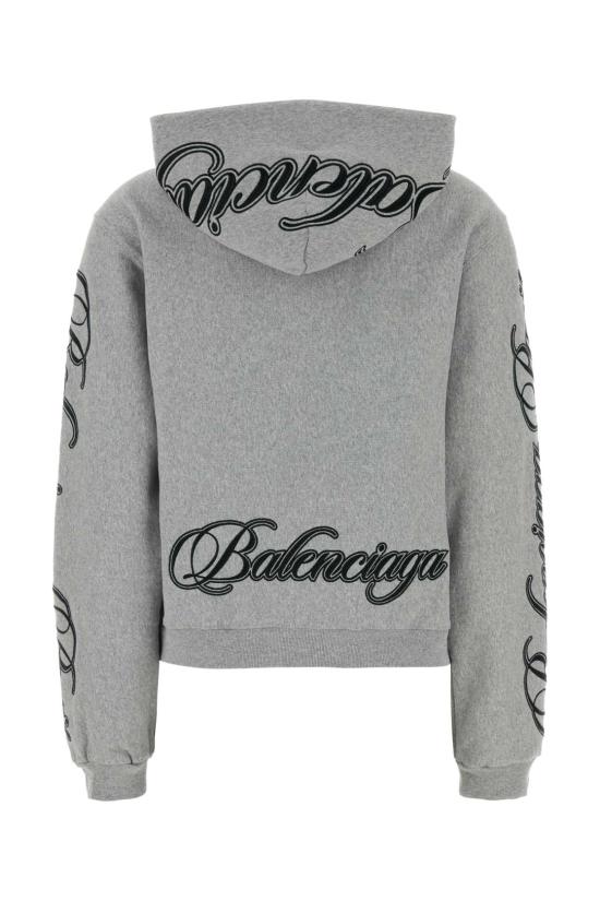 26SS 발렌시아가 커시브 레귤러 핏 집업 후디 851236TTVM8 2569 GRAY - BALENCIAGA