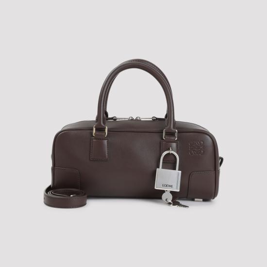 26FW 로에베 아마조나 23 크롭 백 샤이니 카프스킨 A039N23X07 18 DARK BROWNIE - LOEWE