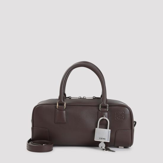 26FW 로에베 아마조나 23 크롭 백 샤이니 카프스킨 A039N23X07 18 DARK BROWNIE
