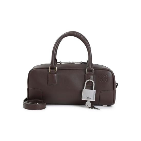 26FW 로에베 아마조나 23 크롭 백 샤이니 카프스킨 A039N23X07 18 DARK BROWNIE - LOEWE
