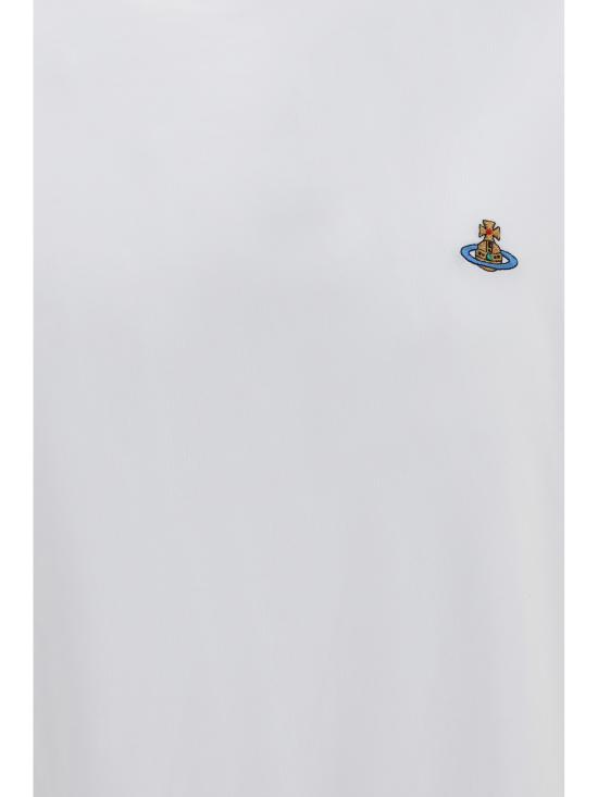 26FW 비비안웨스트우드 가먼트 다이드 로고 저지 반팔 티셔츠 3G010013J00BL A401 WHITE - VIVIENNE WESTWOOD