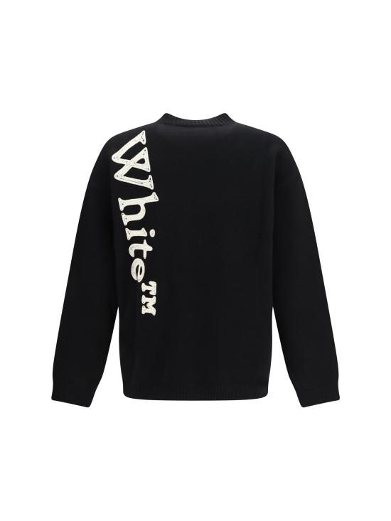 26FW 오프화이트 스웨터 OMHE213F26KNI00100 001 BLACK - OFF WHITE