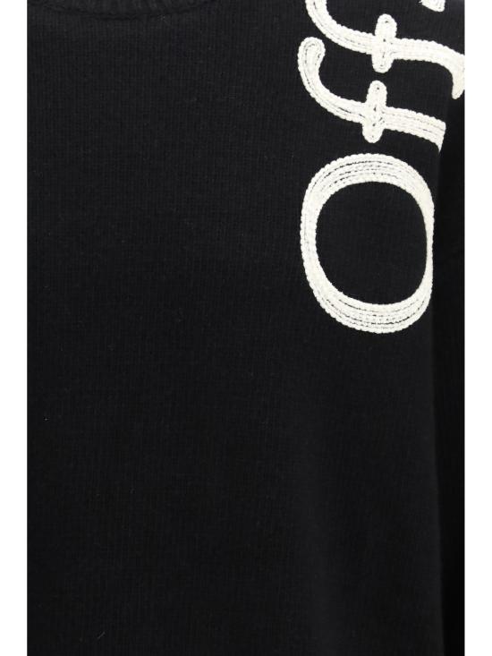 26FW 오프화이트 스웨터 OMHE213F26KNI00100 001 BLACK - OFF WHITE