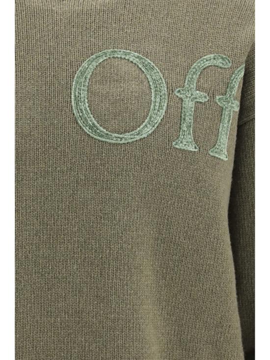 26FW 오프화이트 스웨터 OMHE20QF26KNI00100 022 GREEN - OFF WHITE