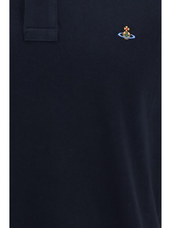 26FW 비비안웨스트우드 스크리블 체크 코튼 반팔 폴로 셔츠 2H01000YJ00AU K410 BLUE - VIVIENNE WESTWOOD