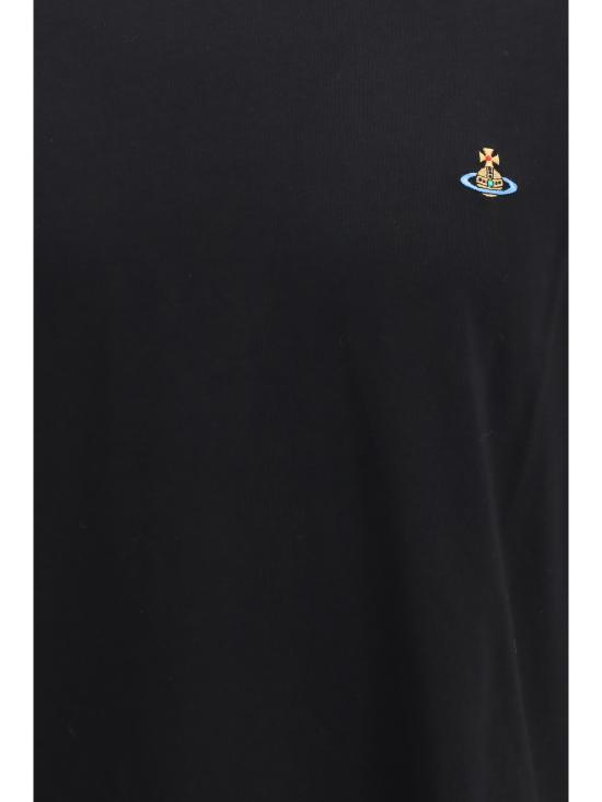 26FW 비비안웨스트우드 가먼트 다이드 로고 저지 반팔 티셔츠 3G010013J00BL N401 BLACK - VIVIENNE WESTWOOD