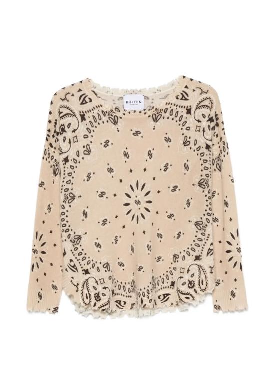 26FW 쿠즈텡 긴팔 티셔츠 F2913MELABANDANABICO2443 Beige