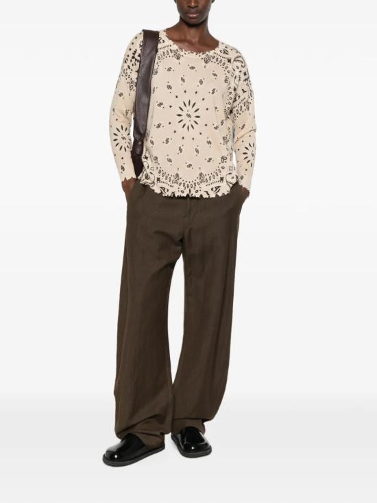 26FW 쿠즈텡 긴팔 티셔츠 F2913MELABANDANABICO2443 Beige - KUJTEN