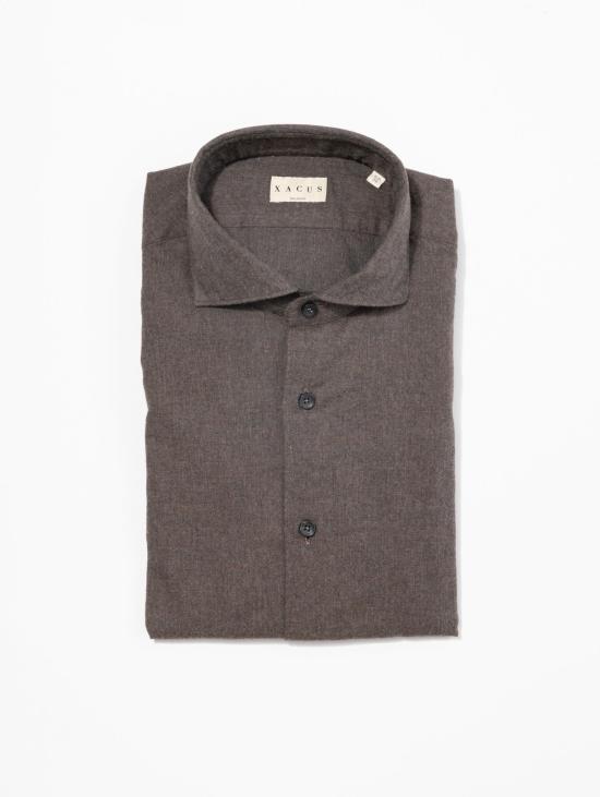 26FW 싸쿠스 셔츠 Flanella di Cotone Marrone의 카미시아