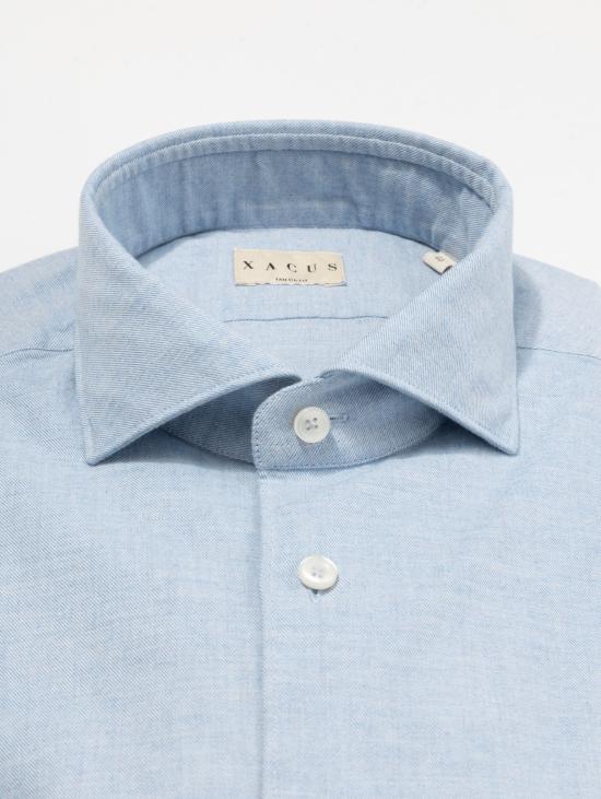 26FW 싸쿠스 셔츠 Flanella di Cotone Celeste의 카미시아 - XACUS