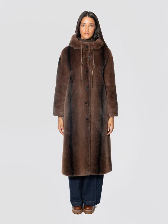 26FW 에르마노 피렌제 코트 에코펠리시아 룽가 콘 카푸치오 모로