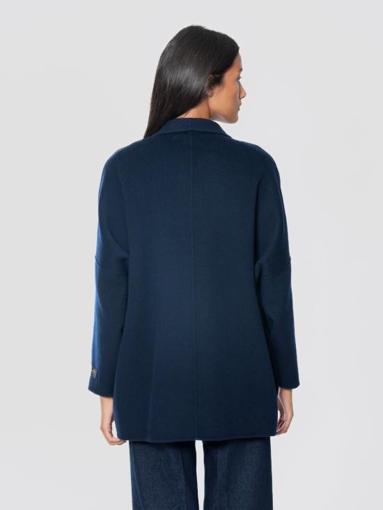 26FW 에르마노 피렌제 코트 카포토 미디어 룽게차 인 판노 블루 - ERMANNO FIRENZE
