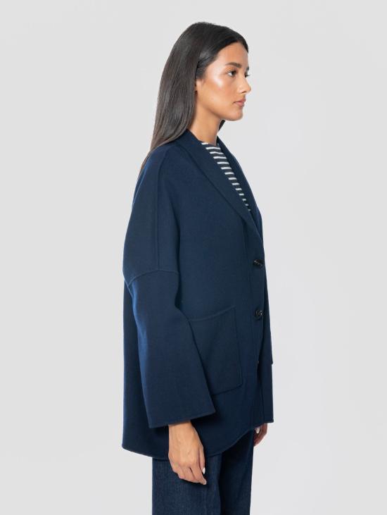 26FW 에르마노 피렌제 코트 카포토 미디어 룽게차 인 판노 블루 - ERMANNO FIRENZE