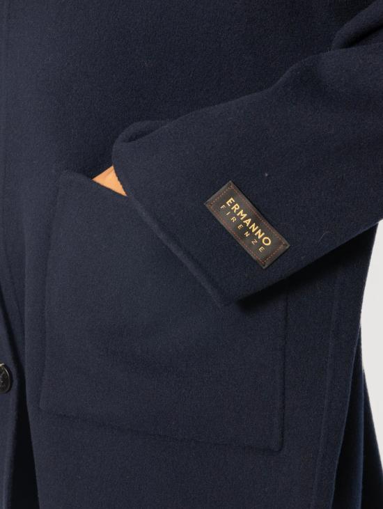 26FW 에르마노 피렌제 코트 카포토 미디어 룽게차 인 판노 블루 - ERMANNO FIRENZE