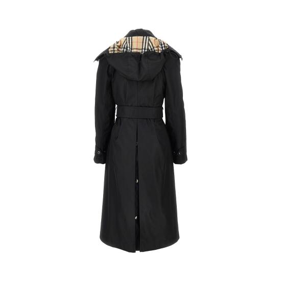 26FW 버버리 롱 나일론 후드 카 코트 8118730 Black - BURBERRY