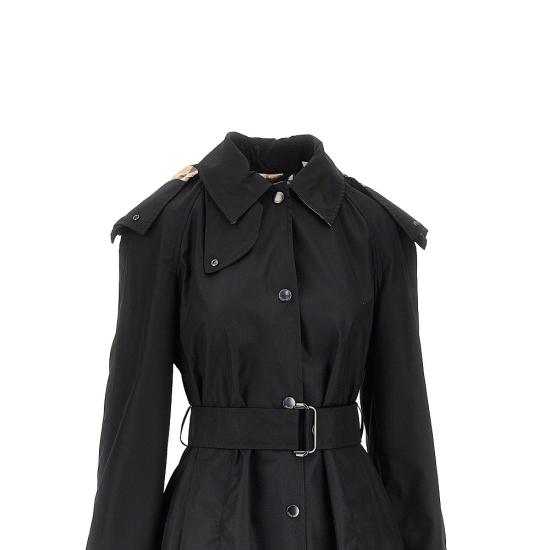 26FW 버버리 롱 나일론 후드 카 코트 8118730 Black - BURBERRY